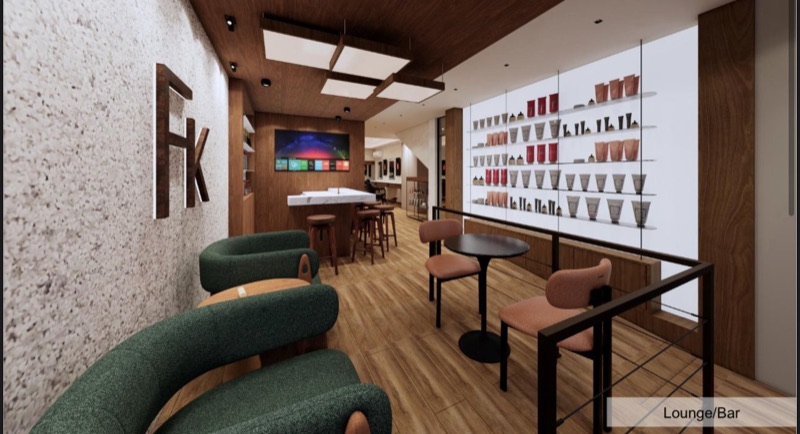 Lounge e bar (projeto da unidade) · Feel King Jardins